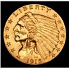 Image 2 : ***Auction Highlight*** 1915-p Gold Indian Quarter Eagle $2 1/2 Graded Select+ Unc By USCG (fc)