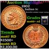 Image 1 : ***Auction Highlight*** 1902 Indian Cent 1c Graded GEM++ RD By USCG (fc)