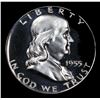 Image 2 : Proof ***Auction Highlight*** 1955 Franklin Half Dollar 50c Graded GEM++ Proof Deep Cameo By USCG (f