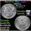 Image 1 : ***Auction Highlight*** 1892-p Morgan Dollar $1 Graded Select Unc PL By USCG (fc)