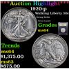 Image 1 : ***Auction Highlight*** 1920-p Walking Liberty Half Dollar 50c Graded Choice Unc By USCG (fc)