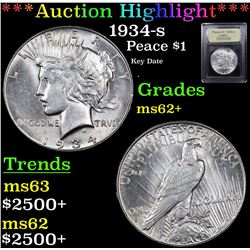 ***Auction Highlight*** 1934-s Peace Dollar $1 Graded Select Unc By USCG (fc)
