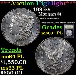 ***Auction Highlight*** 1898-s Morgan Dollar $1 Graded Select Unc+ PL By USCG (fc)