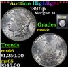 Image 1 : ***Auction Highlight*** 1897-p Morgan Dollar $1 Graded GEM+ Unc By USCG (fc)