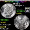 Image 1 : ***Auction Highlight*** 1881-o Morgan Dollar $1 Graded Choice+ Unc By USCG (fc)