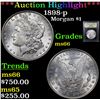Image 1 : ***Auction Highlight*** 1898-p Morgan Dollar $1 Graded GEM+ Unc By USCG (fc)