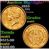 Image 1 : ***Auction Highlight*** 1853 Gold Dollar $1 Grades Select Unc (fc)