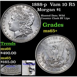 1888-p  Vam 10 R5 Morgan Dollar $1 Grades GEM+ Unc