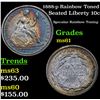 Image 1 : 1888-p Rainbow Toned Seated Liberty Dime 10c Grades BU+