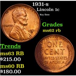 1931-s Lincoln Cent 1c Grades Select Unc RB