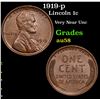 Image 1 : 1919-p Lincoln Cent 1c Grades Choice AU/BU Slider