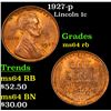 Image 1 : 1927-p Lincoln Cent 1c Grades Choice Unc RB