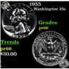 Image 1 : Proof 1955 Washington Quarter 25c Grades GEM+ Proof
