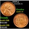 Image 1 : 1918-p Lincoln Cent 1c Grades Select Unc RB