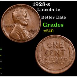 1928-s Lincoln Cent 1c Grades xf