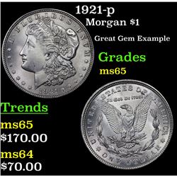 1921-p Morgan Dollar $1 Grades GEM Unc