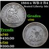 Image 1 : 1864-s WB-2 R4 Seated Half Dollar 50c Grades vf++