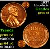 Image 1 : Proof 1937 Lincoln Cent 1c Grades Gem Proof Red