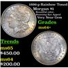 Image 1 : 1896-p Rainbow Toned Morgan Dollar $1 Grades Choice+ Unc
