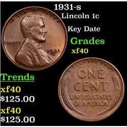1931-s Lincoln Cent 1c Grades xf