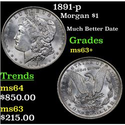 1891-p Morgan Dollar $1 Grades Select+ Unc