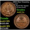 Image 1 : 1863 Our Country Civil War Token 1c Grades Select Unc BN