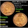 Image 1 : 1863 Mint Error  Indian Cent 1c Grades Select Unc