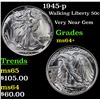 Image 1 : 1945-p Walking Liberty Half Dollar 50c Grades Choice+ Unc