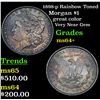 Image 1 : 1898-p Rainbow Toned Morgan Dollar $1 Grades Choice+ Unc