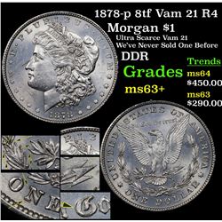 1878-p 8tf Vam 21 R4 Morgan Dollar $1 Grades Select+ Unc