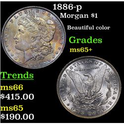 1886-p Morgan Dollar $1 Grades GEM+ Unc
