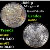 Image 1 : 1886-p Morgan Dollar $1 Grades GEM+ Unc