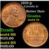 Image 1 : 1921-p Lincoln Cent 1c Grades Choice Unc RB