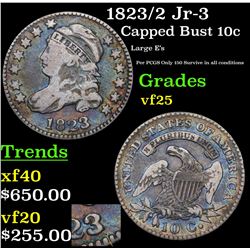 1823/2 Jr-3 Capped Bust Dime 10c Grades vf+