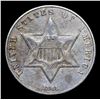 Image 2 : 1861 Three Cent Silver 3cs Grades Choice AU/BU Slider