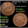 Image 1 : (186)3 Our Navy Civil War Token 1c Grades Unc Details