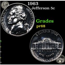 Proof 1963 Jefferson Nickel 5c Grades GEM++ Proof