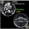Image 1 : Proof 1963 Jefferson Nickel 5c Grades GEM++ Proof