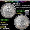 Image 1 : ***Auction Highlight*** 1861-p Seated Liberty Quarter 25c Graded Choice+ Unc By USCG (fc)