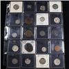 Image 1 : Page of 20 Mixed coins Jefferson 5c, Braided Hair 1c, Washington 25c, Liberty 5c, Indian 1c, Lincoln