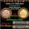 Image 1 : ***Auction Highlight*** Lincoln Wheat cent 1c orig roll, 1909-s end, VDB other end, WOW! (fc) (fc)