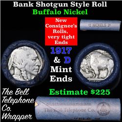 Buffalo Nickel Shotgun Roll in Old Bank Style 'Bell Telephone'  Wrapper 1917& d Mint Ends