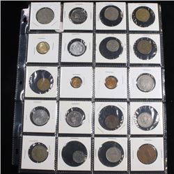 Page of 20 Mixed Foreign coins