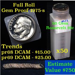 ***Auction Highlight*** Proof 1975-s Roosevelt Dime 10c roll, 50 pieces (fc) (fc)