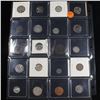 Image 2 : Page of 20 Mixed coins Barber 10c, Braided Hair 1c, Washington 25c, Jefferson 5c, Indian 1c, Mercury