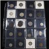 Image 1 : Page of 20 Mixed coins Barber 10c, Braided Hair 1c, Washington 25c, Roosevelt 10c, Indian 1c, Jeffer