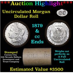 ***Auction Highlight*** 1879 & CC Uncirculated Morgan Dollar Shotgun Roll (fc)