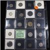 Image 2 : Page of 20 Mixed coins Mercury 10c, Braided Hair 1c, Washington 25c, Jefferson 5c, Indian 1c, Libert