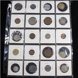 Page of 20 Mixed Foreign coins