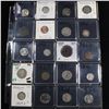 Image 1 : Page of 20 Mixed coins Barber 10c, Braided Hair 1c, Washington 25c, Barber 25c, Indian 1c, Jefferson